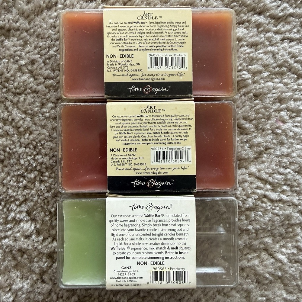 Lot of 3 Vintage Time & Again Wax Melts Simmering Waffle Bar Discontinued Scent - Picture 4 of 5